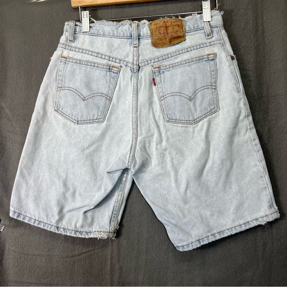 1990s sz 11 Levi’s vintage longline hightwaisted‎ shorts distressed